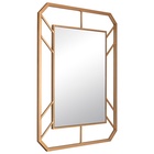 Зеркало интерьерное настенное в прямоугольном корпусе из металла 91,5х71 см,белое золото - фото 14830037