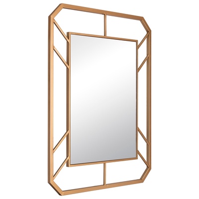 Зеркало интерьерное настенное «Рубин», в прямоугольном корпусе из металла, 91.5×71 см, цвет белое золото