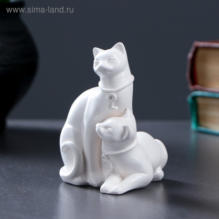 Фигура "Коты ключик-замочек" белый 5х5х10 см - Фото 1