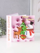 Фотоальбом на 40 фото 13×18 см «Снеговик и олень у ёлки», в коробке, тиснение золото, 5×18×20.8 см - Фото 1