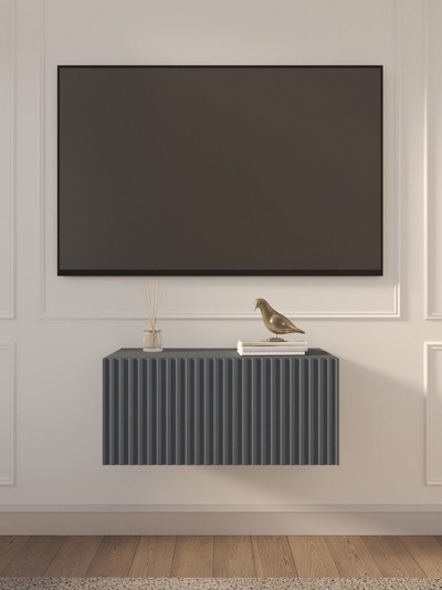Тумба под ТВ подвесная Lines MTV1 - MA, 300×750×315 мм, цвет графит