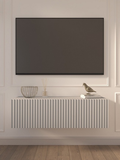 Тумба под ТВ подвесная Lines MTV4 - MA, 300×1150×315 мм, цвет белый