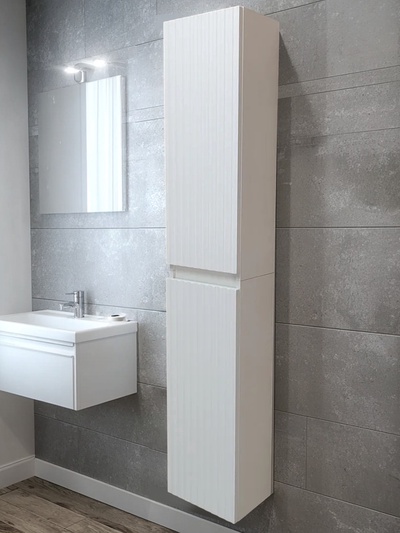 Шкаф пенал навесной для ванной комнаты и туалета «MH10 - MA», 1548×300×217 мм, цвет белый - М 10