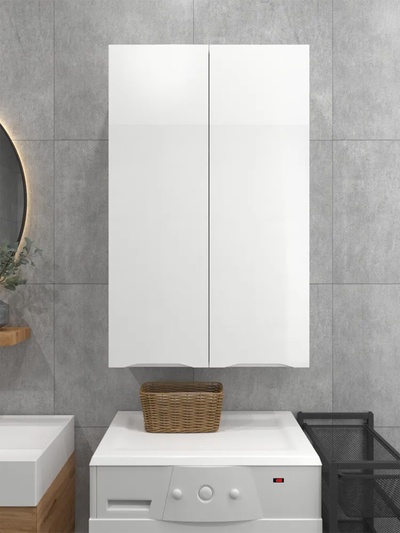 Шкаф – пенал навесной для ванной комнаты и туалета, 960×600×217 мм, цвет белый