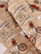 Бумага упаковочная крафт "Париж, с Любовью!", красный, 0.72×10±5% м, 60 г 10897627 - фото 16595560