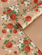 Бумага упаковочная крафт «Пионы», красный, 0.72×10±5% м, 60 г - Фото 1