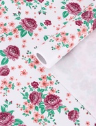 Бумага упаковочная крафт белый «Пионы», сиреневый, 0.72×10±5% м, 60 г - Фото 1