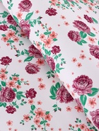 Бумага упаковочная крафт белый «Пионы», сиреневый, 0.72×10±5% м, 60 г - Фото 2