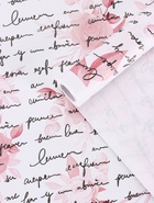 Бумага упаковочная крафт белый «Розы письмо», малиновый/графит, 0.72×10±5% м, 60 г - Фото 1