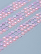 Наклейка-стразы «Жемчужины и цветочки», пластик, розово-сиреневые, 7×31 см - фото 809073993