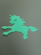 Набор наклеек интерьерных «Единороги», 4 шт., фосфорные, пластик, голубая, 17×12 см - Фото 3