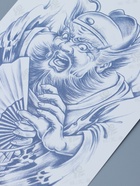 Переводная тату на тело «Китайский воин с веером - крик», 18×11 см - фото 809074036