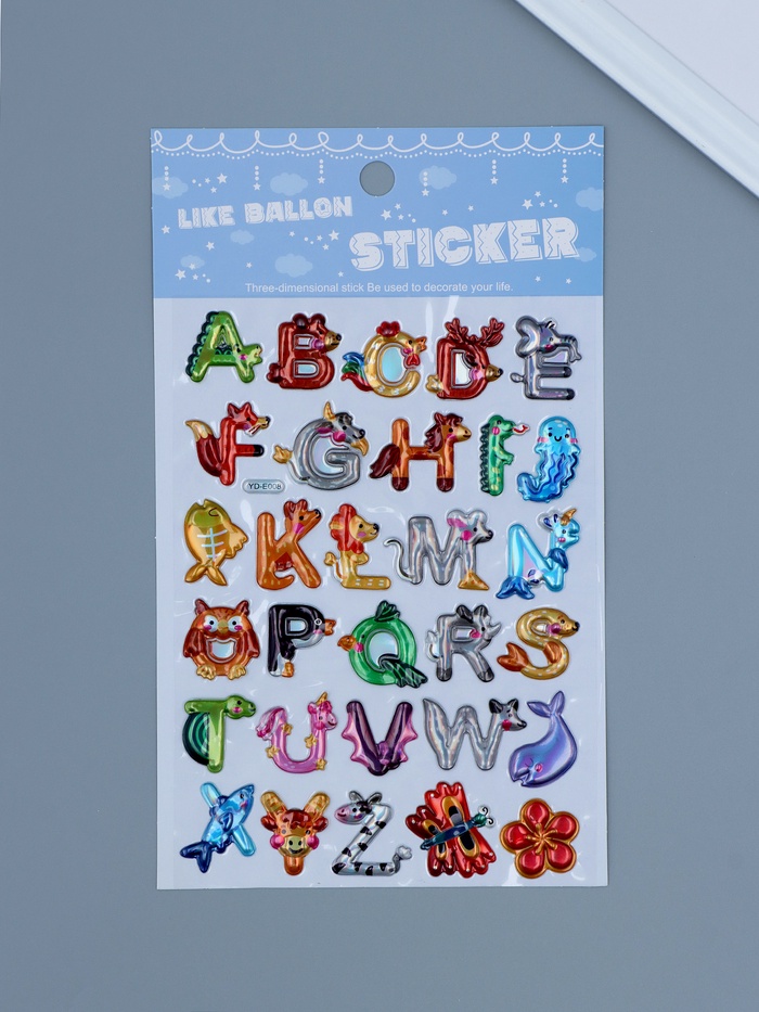 Наклейка интерьерная голография с металлическим отливом «Буквы», пластик, 9.5×27 см - Фото 1