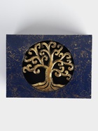 Шкатулка "Древо" 19х15х7 см, МДФ, цв. синий 10485556