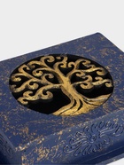 Шкатулка "Древо" 19х15х7 см, МДФ, цв. синий 10485556