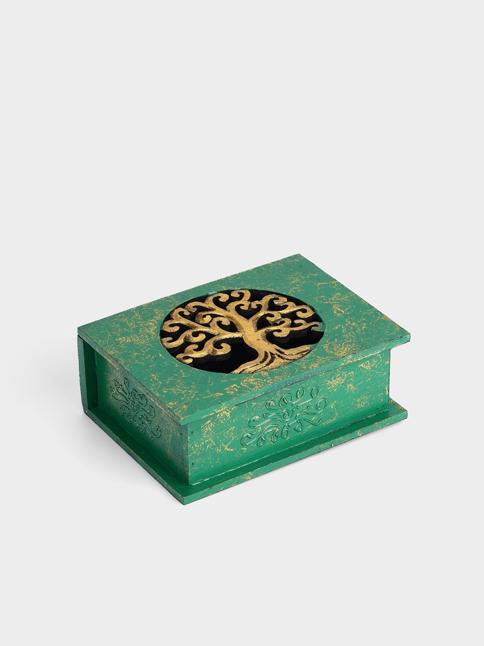 Шкатулка «Древо», 19×14×7 см, МДФ, зелёная - Фото 1