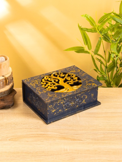 Шкатулка «Древо», 24×18×9 см, МДФ, синяя