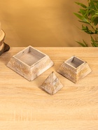 Шкатулка "Пирамидка" 15х15х20 см, МДФ, цв. бежевый - фото 809239507