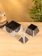 Шкатулка "Пиамидка" 21х21х31 см, МДФ, цв. серебро - фото 809239511