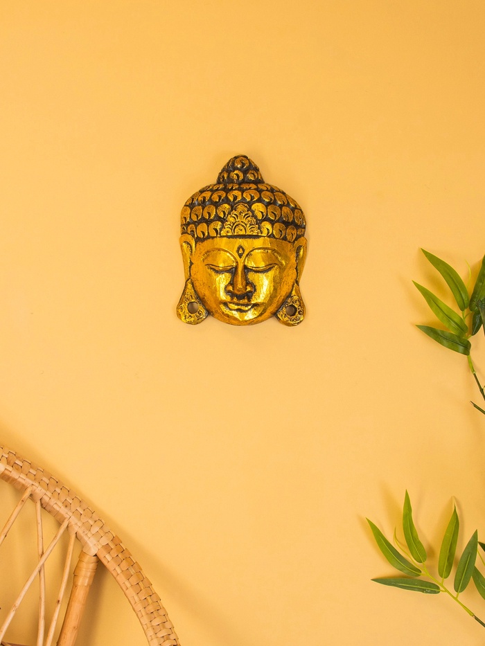 Сувенир интерьерный «Будда», 16×6×22 см, дерево, золото