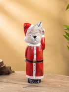 УЦЕНКА Сувенир интерьерный «Кот в новогоднем костюме», 15×13×40 см, дерево - Фото 2