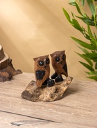 Сувенир интерьерный «Совушки», 15×9×14 см, дерево - фото 63119160