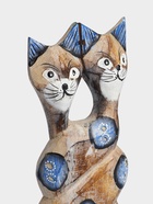 Сувенир интерьерный "Сиамские кошечки" 12х3х30 см, дерево, цв. синий - фото 809640535