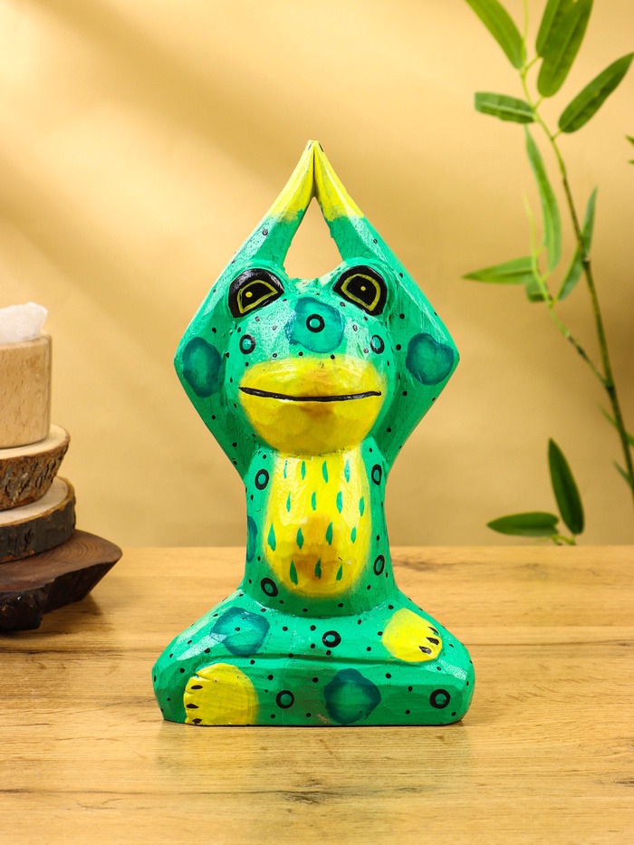 Сувенир интерьерный «Лягушка-йог», 15×8×25 см, дерево