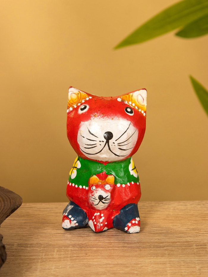Сувенир интерьерный «Котики», 5×5×8 см, дерево, красный