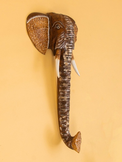 Панно настенное «Голова слона», 30×11×60 см, дерево