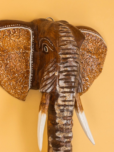 Панно настенное «Голова слона», 30×11×60 см, дерево