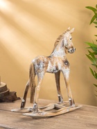 Фигура «Лошадка - качалка, 41×12.5×44 см, дерево, бежевая - фото 60058451
