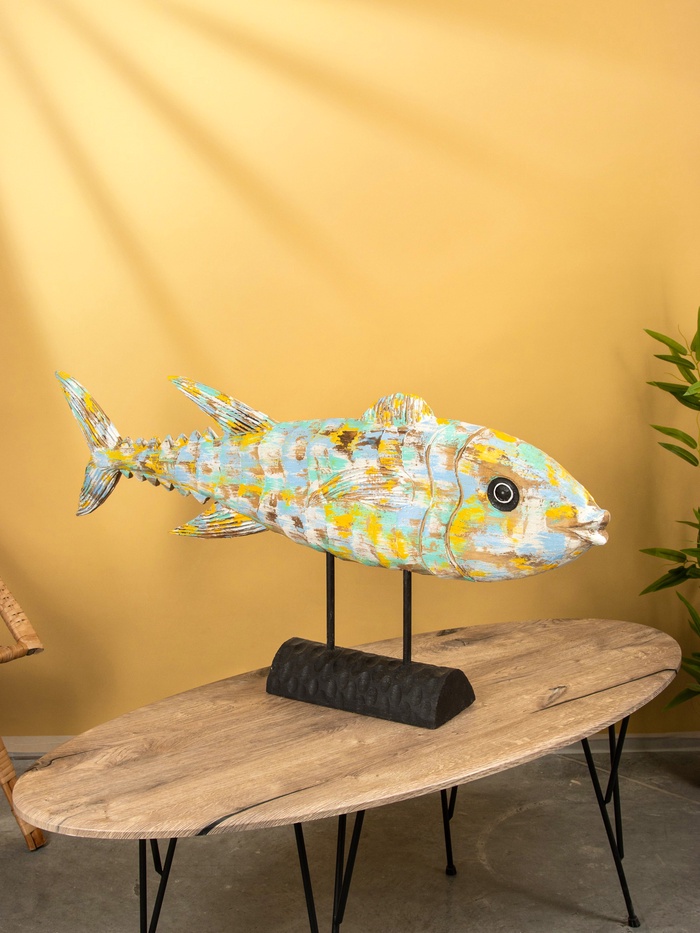 Сувенир на подставке «Рыба», 104×13×48 см, дерево, разноцветный - Фото 1