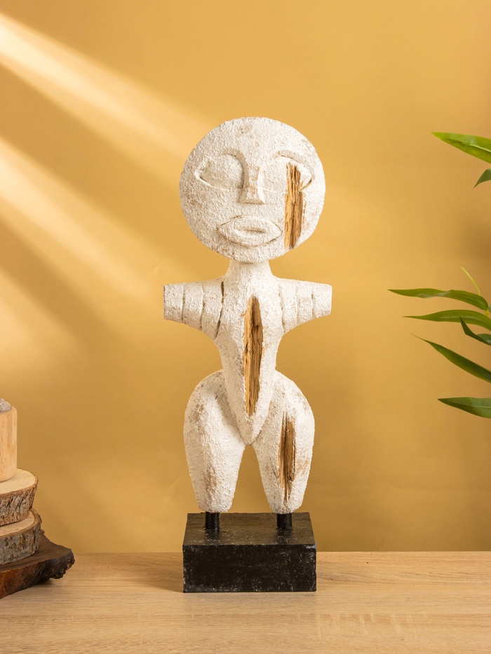 Сувенир на подставке «Человечек», 15×10×45 см, дерево, белый