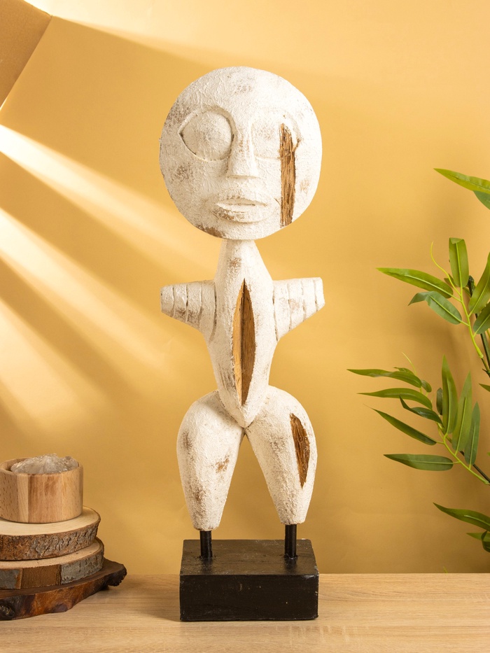 Сувенир на подставке «Человечек», 20×10×63 см, дерево, белый - Фото 1