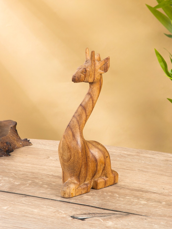 Фигура «Жирафик», 12×6×25 см, дерево пиннис, коричневая