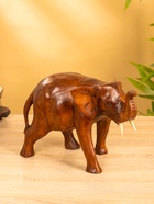 Сувенир «Слон», 33×16×22 см, дерево суар, тёмно-коричневый - фото 58036489
