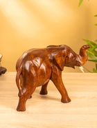 Сувенир «Слон», 33×16×22 см, дерево суар, тёмно-коричневый - фото 58036491