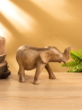 Сувенир «Слон», 24×11×16 см, дерево Суар, бежевый
