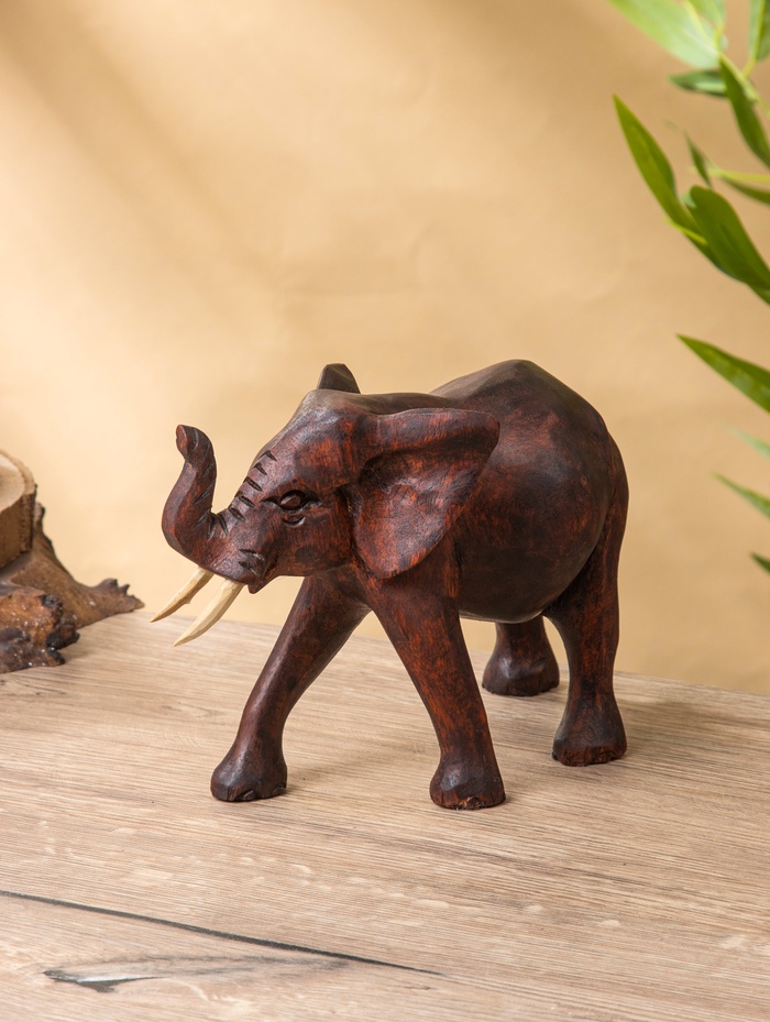 Сувенир «Слон», 24×11×16 см, дерево суар, тёмно-коричневый - Фото 1