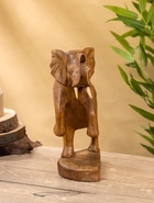 Сувенир «Слоненок», 18×10×27 см, дерево суар, коричневый - фото 63119190
