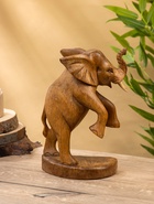 Сувенир «Слоненок», 18×10×27 см, дерево суар, коричневый - фото 63119191