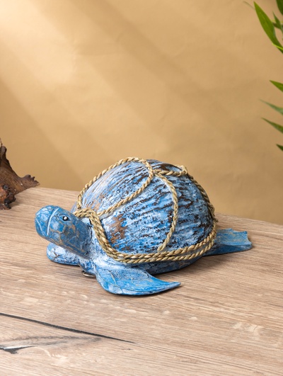 Сувенир «Черепаха», 25×16×10 см, дерево сиграсс, кокос, голубой