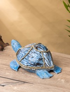 Сувенир «Черепаха», 25×16×10 см, дерево сиграсс, кокос, голубой 10615537