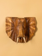 Панно «Голова слона», 32×15×22 см, дерево суар, бежевое - Фото 3