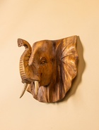 Панно «Голова слона», 32×15×22 см, дерево суар, бежевое - Фото 4