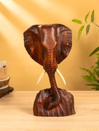 Сувенир "Голова слона" дерево Суар, 18х9х38 см, цв. тёмно-коричневый - фото 809239542