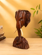 Сувенир "Голова слона" дерево Суар, 18х9х38 см, цв. тёмно-коричневый - фото 809239543