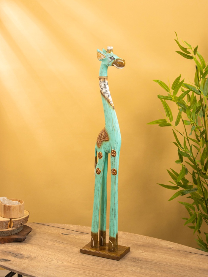 Сувенир «Жирафик», 18×10×80 см, дерево, бирюзовый - Фото 1
