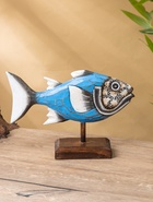 Сувенир «Рыба», 25×7×18 см, дерево, бирюзовый - фото 63119212